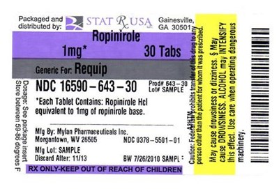 ROPINIROLE 1MG LABEL 643.jpg Label Image 1mg - ROPINIROLE 1MG LABEL 643